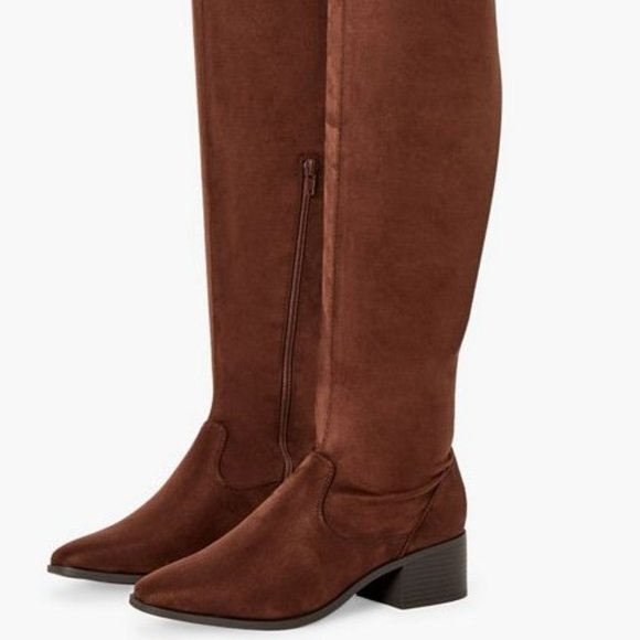 NIB JUSTFAB HANNAH OVER-THE-KNEE FLAT BOOTS (BROWN) - Picture 8 of 13
